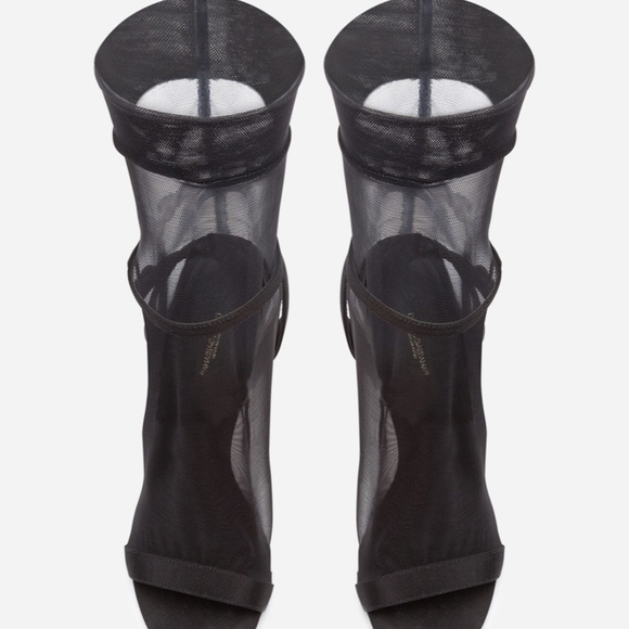 Dolce and Gabbana mesh sock ankle strap heel sandals - Picture 3 of 11
